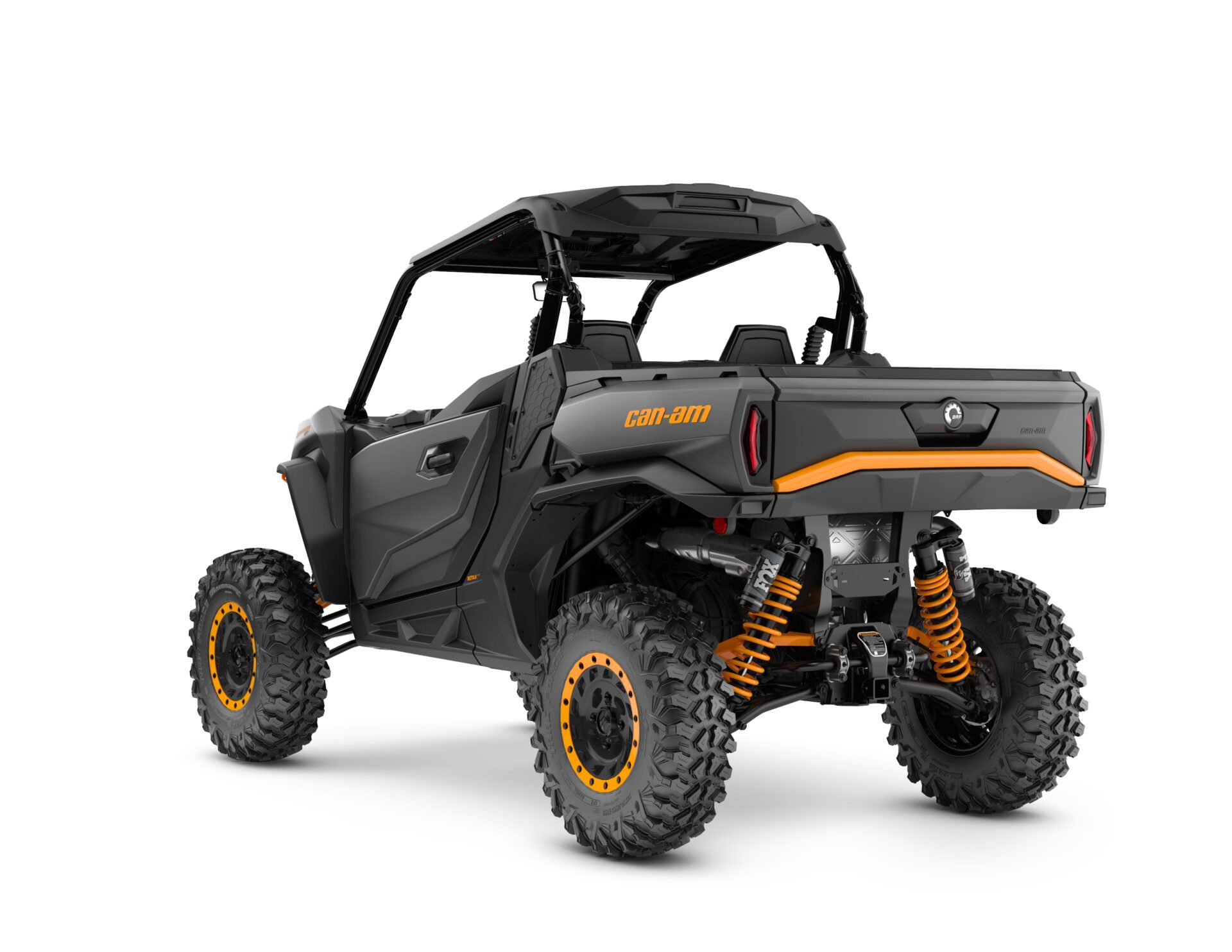 Commander XT-P 1000R Model Shown from the back side in Mineral Grey & Orange Crush.