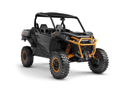 Commander XT-P 1000R Model Shown from the front side in Mineral Grey & Orange Crush.