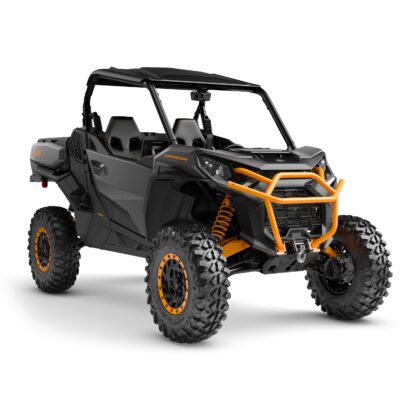 Commander XT-P 1000R Model Shown from the front side in Mineral Grey & Orange Crush.