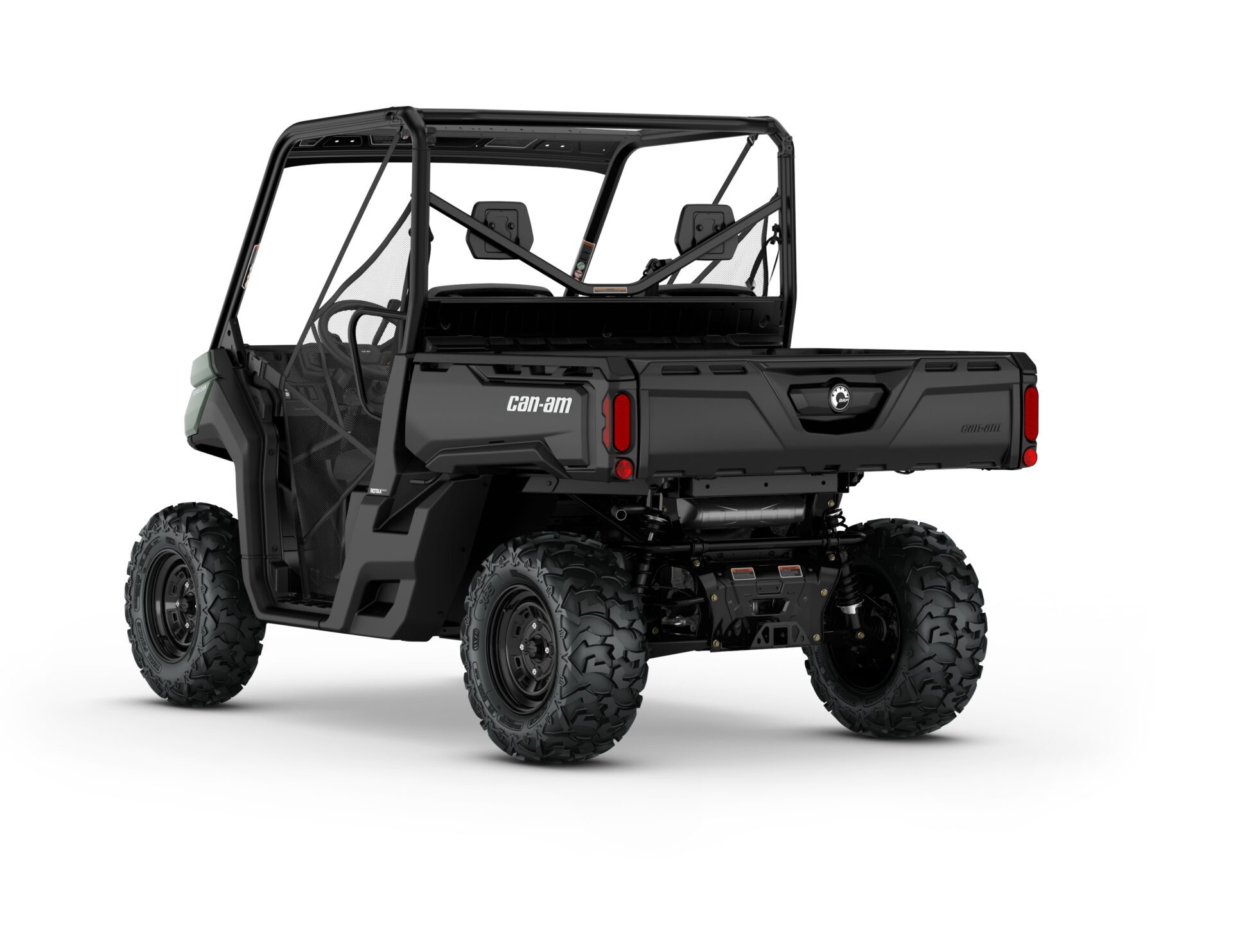 New Can-Am Defender Base HD7 Model Shown from the rear and side.