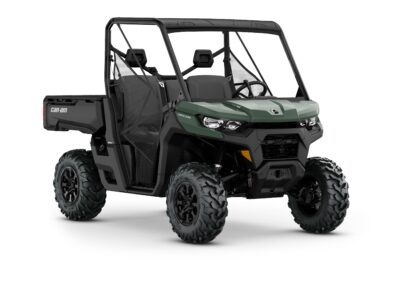 New Can-Am Defender DPS HD10 Model Shown from the front side in Compass Green.