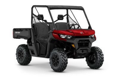 New Can-Am Defender DPS HD10 Model Shown from the front side in Fiery Red.