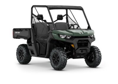 New Can-Am Defender DPS HD7 Model Shown from the front side in Compass Green.