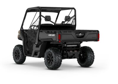 New Can-Am Defender DPS HD7 Model Shown from the rear side in Wildland Camo.