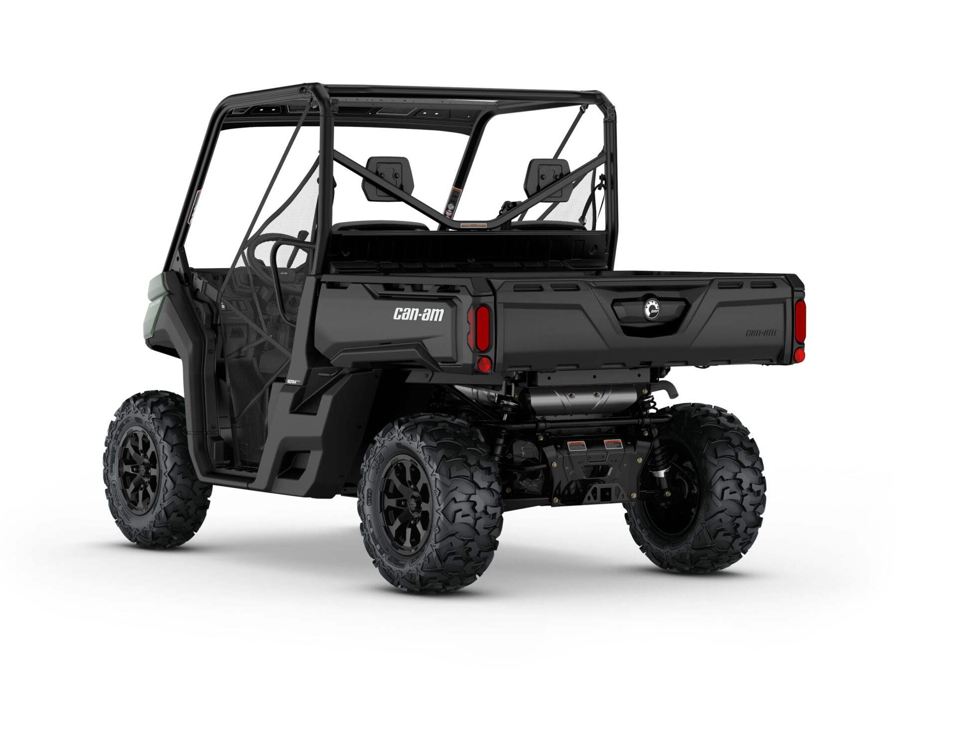 New Can-Am Defender DPS HD9 Model Shown from the rear side in Compass Green.