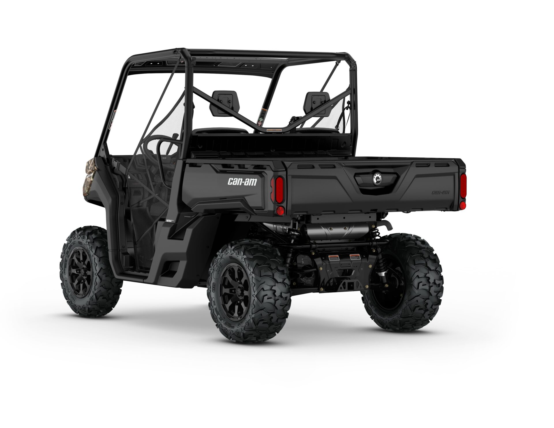 New Can-Am Defender DPS HD9 Model Shown from the rear side in Wildland Camo.