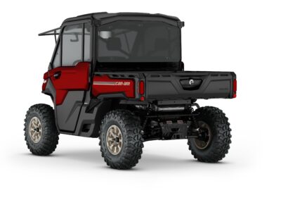 Defender Limited HD10 Model Shown from the back side in Fiery Red.