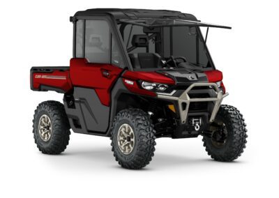 Defender Limited HD10 Model Shown from the front side in Fiery Red.