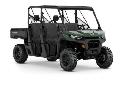 Defender MAX HD9 Model Shown from the front side in Compass Green.