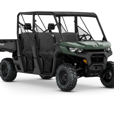 Defender MAX HD9 Model Shown from the front side in Compass Green.