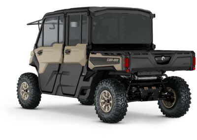 Defender MAX Limited HD10 Model Shown from the back side in Desert Tan & Timeless Black.