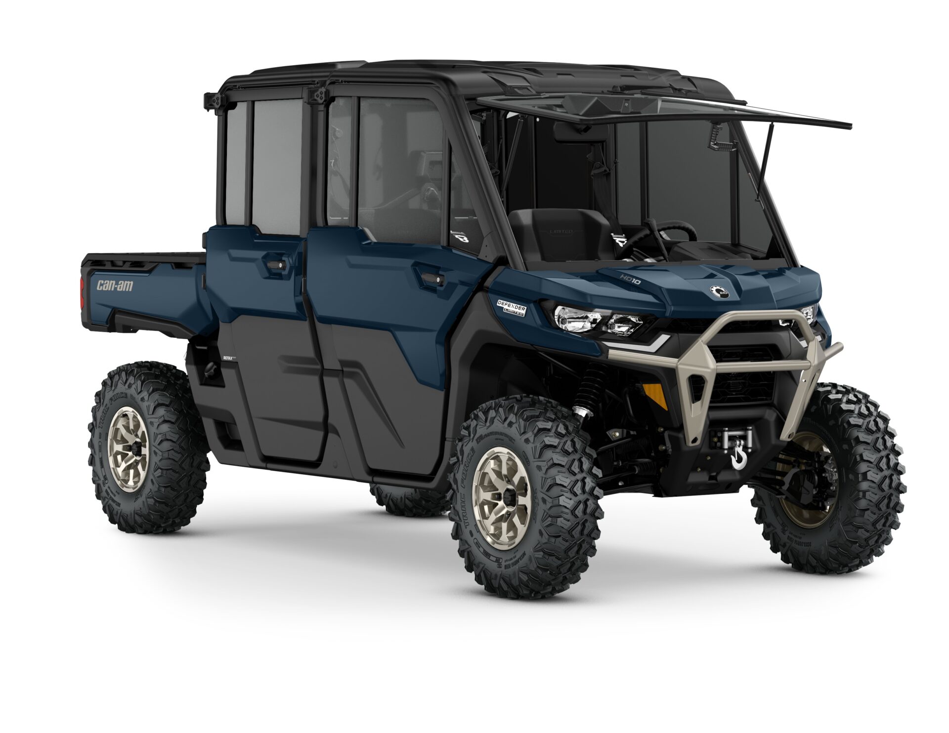 Defender MAX Limited HD10 Model Shown from the front side in Dusty Navy.