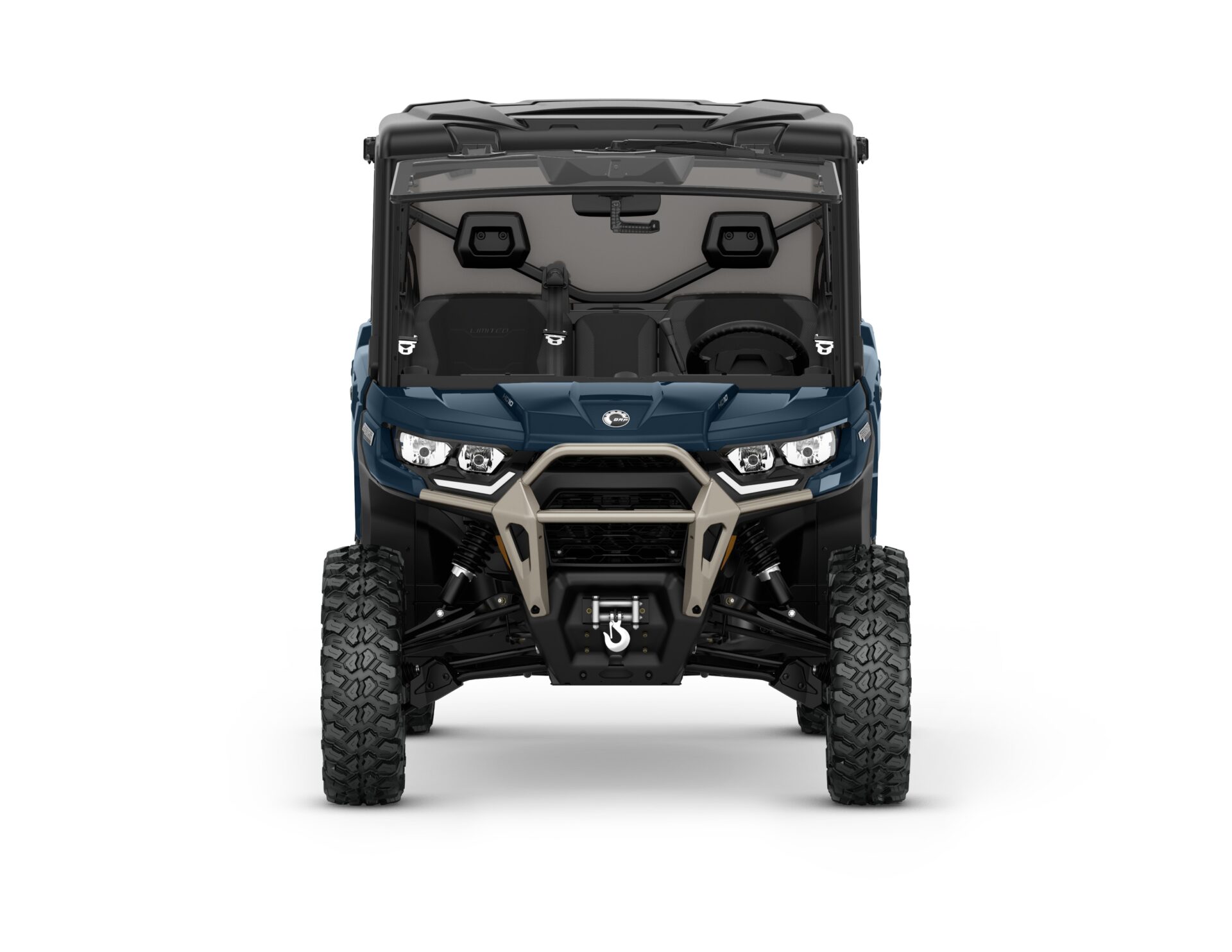 Defender MAX Limited HD10 Model Shown from the front in Dusty Navy.