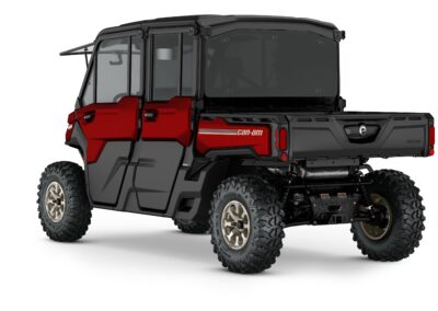 Defender MAX Limited HD10 Model Shown from the back side in Fiery Red.