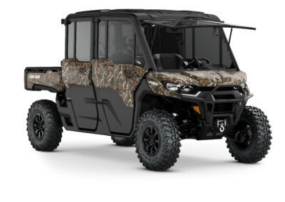 Defender MAX Limited HD10 Model Shown from the front side in Wildland Camo.