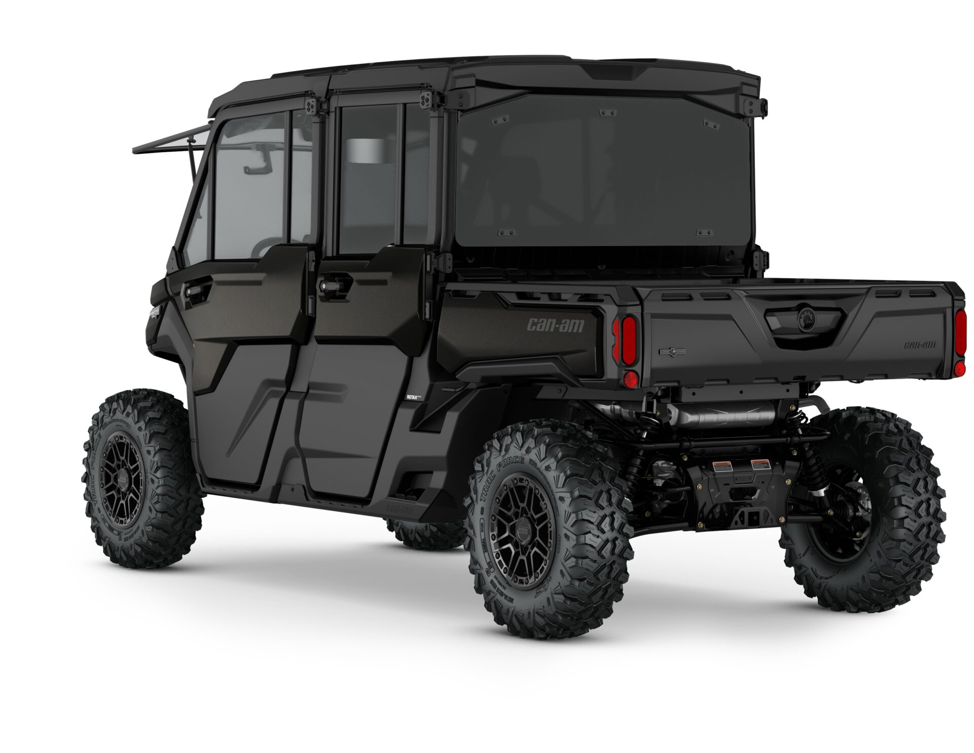 Defender MAX Lone Star Edition HD10 CAB Model Shown from the back side in Stealth Black.