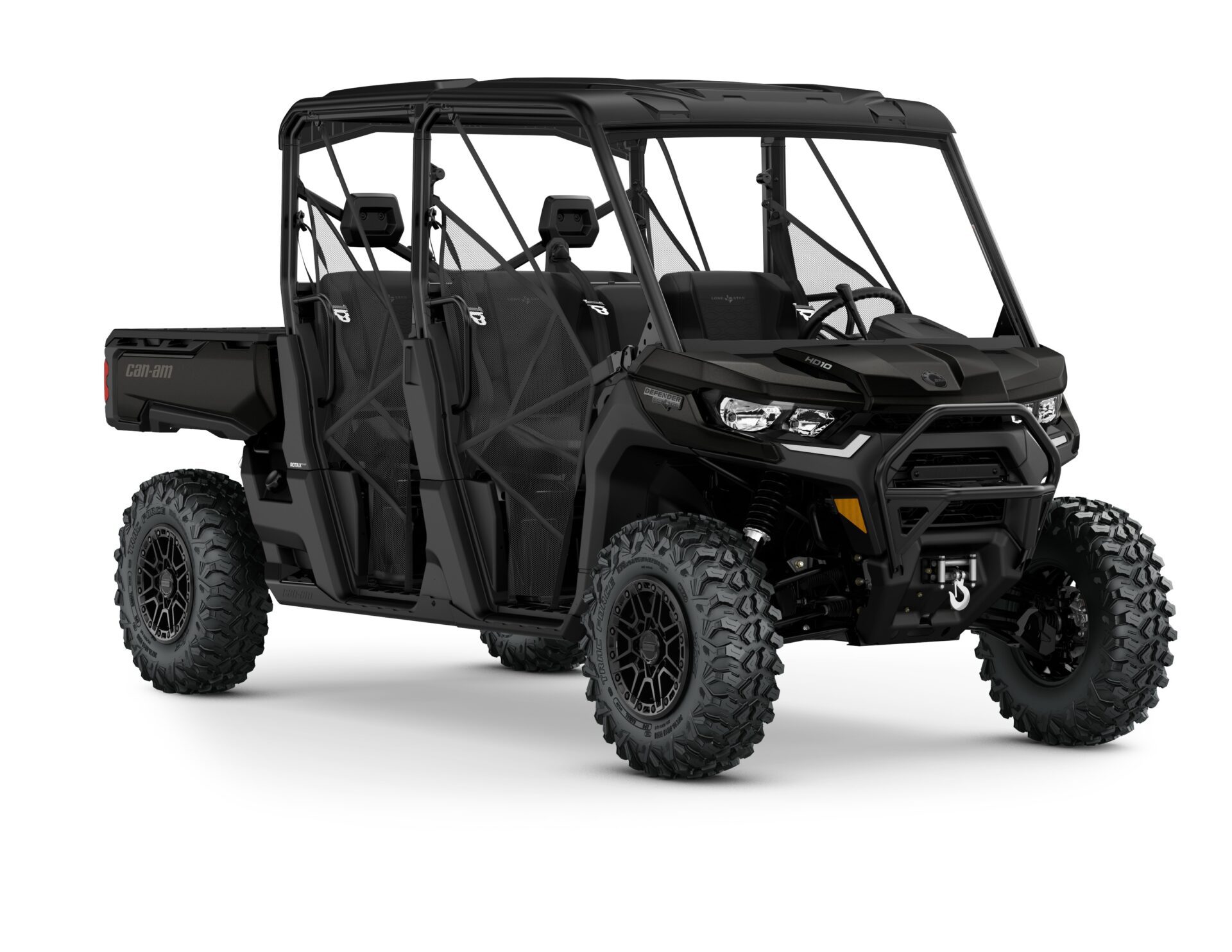 Defender MAX Lone Star Edition HD10 Model Shown from the front side in Stealth Black.