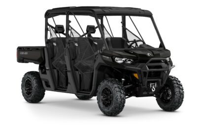 Defender MAX XT HD9 Model Shown from the front side in Stealth Black.