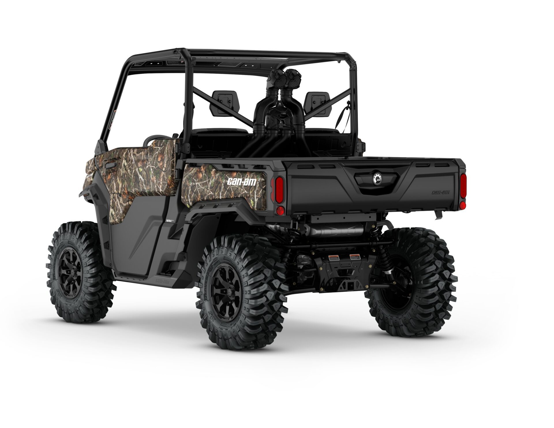 Defender X mr HD10 Model with Doors Shown from the back side in Wildland Camo.