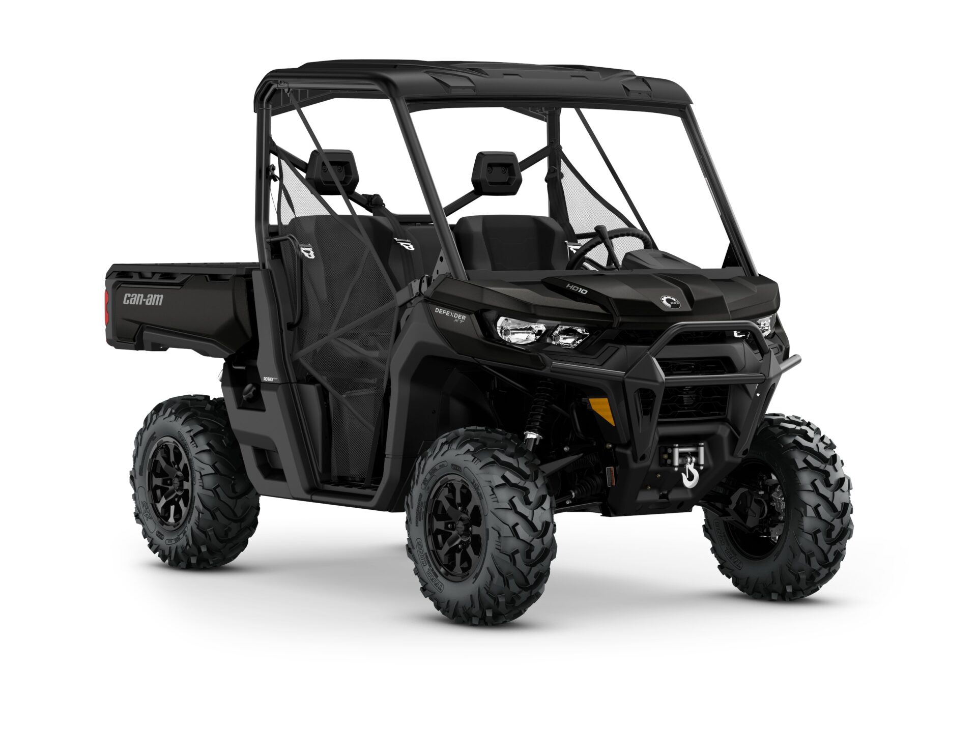 Defender XT HD10 Model Shown from the front side in Stealth Black.