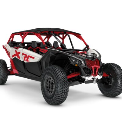 Maverick X3 MAX X RC Turbo RR Model Shown from the front side in Hybrid White and Legion Red.